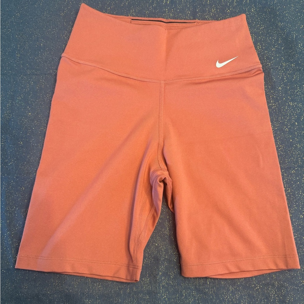 Nike Bike Shorts High-Waisted Performance Rust Size XS